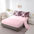 thumbnail image 5 of Manfei Cartoon Bowknot Bedding Comforter Set 7 Pieces for Girls Teens,Kids Geometric Plaid Chic Flowers Full Bedding Set,Pink Reversible,Lightweight Room Decor, 5 of 7