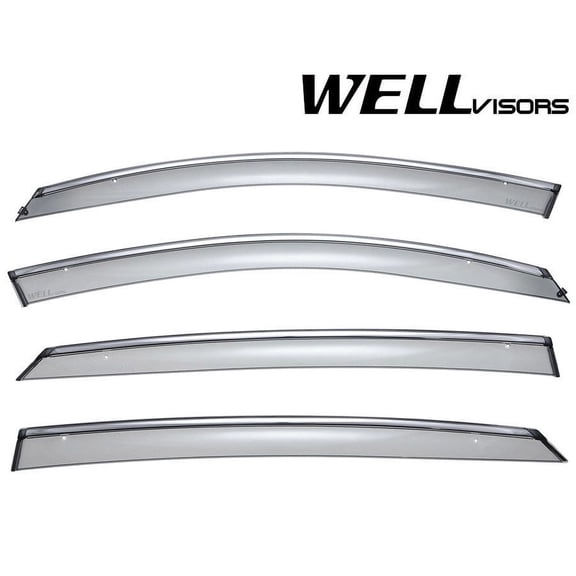 Wellvisors Side Window Visors Deflectors Rain Guards With Chrome Trim for 2011-2015 Kia Optima 3-847KA006