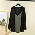 thumbnail image 2 of SELONE Summer Cardigans for Women Long Sleeve Regular Open Front Cardigans with Hood Solid Lightweight Beach Vacation Wear Black L, 2 of 7