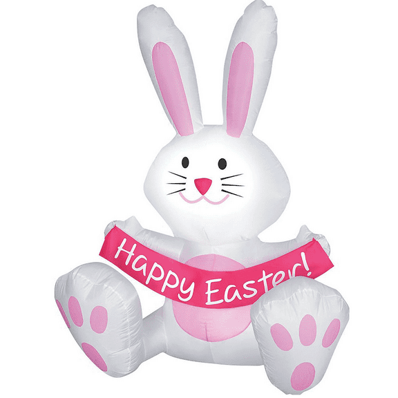 4 Ft. Blow Up Inflatable Happy Easter Bunny Outdoor Yard Decoration