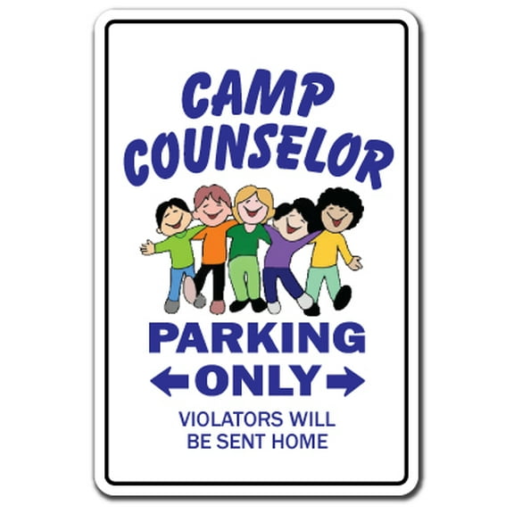 Camp Counselor Decal | Indoor/Outdoor | Funny Home Décor for Garages, Living Rooms, Bedroom, Offices | SignMission Parking Camper Summer Gift Funny Overnight Day Camp Fun Decal Wall