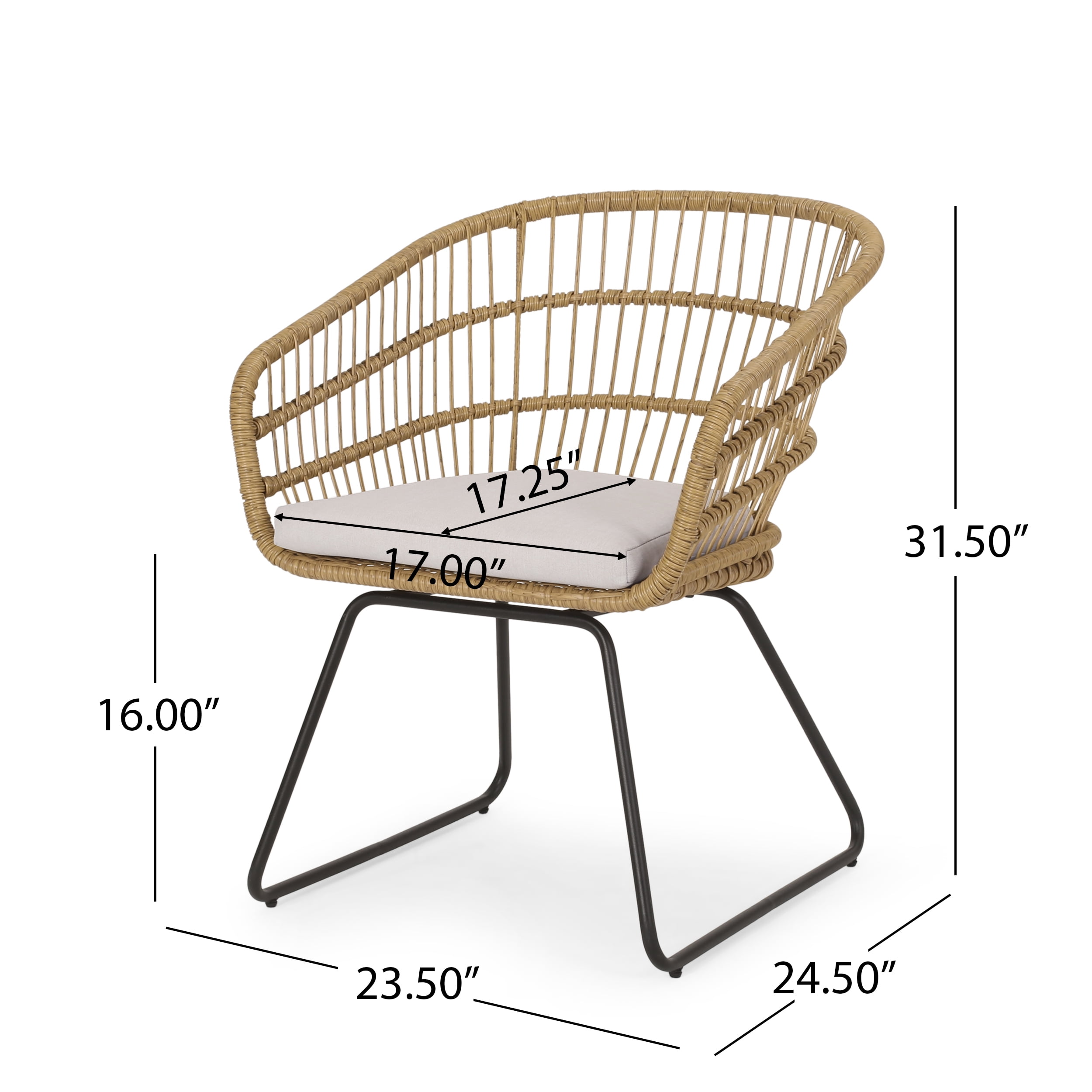 Euroco TERRY CHAIR,2PCS with 2 Cushions