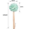 thumbnail image 4 of Loofah Back Scrubber for Shower, Wooden Long Handle Bath Sponge Lufa Shower Brush, Soft Nylon Mesh Back Cleaner Washer, Women Men Exfoliating Luffa Pouf on a Stick for Body, 4 of 7