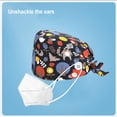 thumbnail image 2 of Operating Hats Nurse Gourd-shaped Headwear Pure Color Comfortable Surgical Caps with Pattern Headgear with Buttons Unisex Work Uniform Working Caps Type 18, 2 of 9
