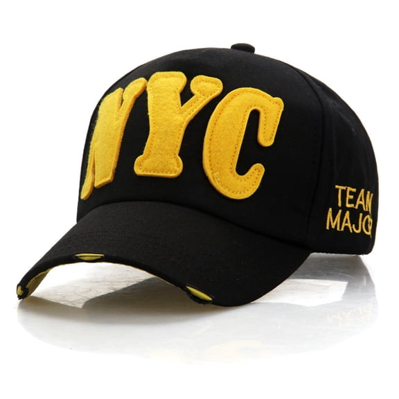 NYC Letter Baseball Cap for Men Women Spring Summer Sports Hat Casual Sun Adjustable Dad Style Black One Size