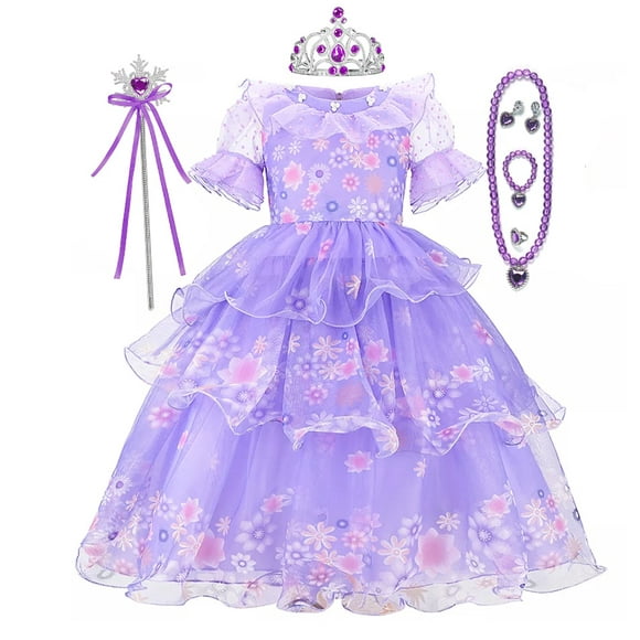 Disney Encanto Costume de Fête pour les Filles Isabella Mirabel Princesse Robe Enfants Fille Halloween Anniversaire Carnaval Charme Robes 2-10 Ans