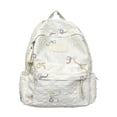thumbnail image 3 of GobdXE Back To School Unisex Student Quilted Pastel Bow Embroidery Backpack Front Zipper Pocket Lightweight Casual Daypack Size:One Size, 3 of 8