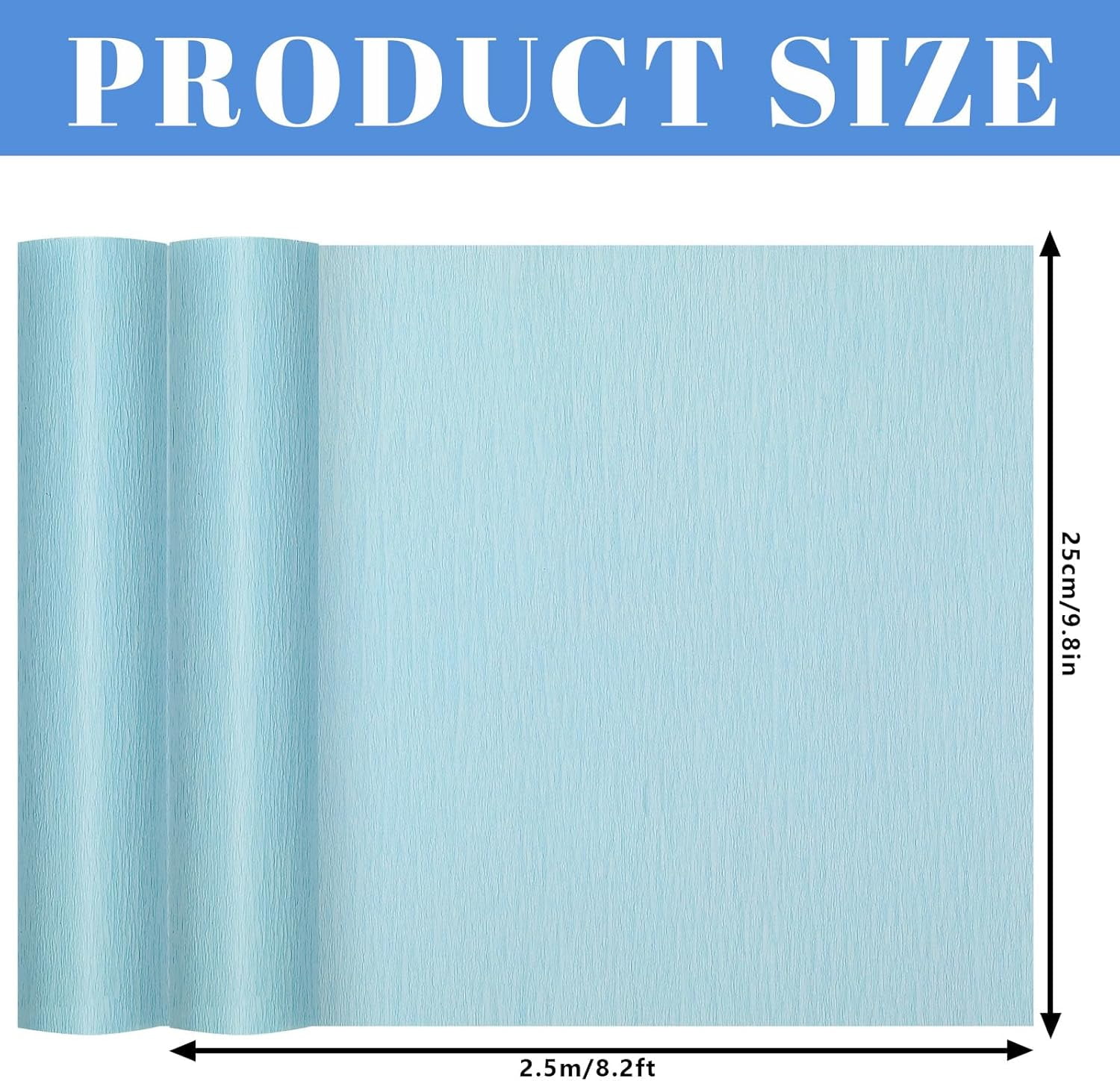 8 Rolls Blue Crepe Paper Streamers 25 x 250cm 4 Gradient Blue Colors Party Decorative Craft Streamers Roll for Graduation Party Supplies Backdrop DIY Gift Wrapping Room Wall Decor