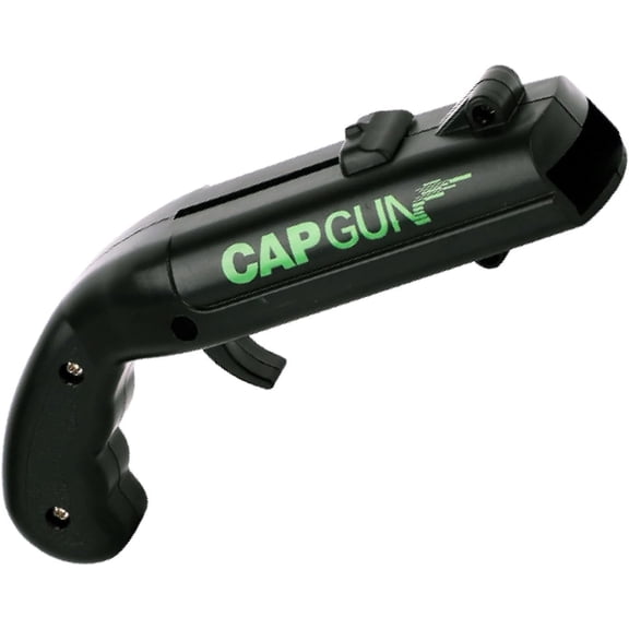bottle cap shooting gun - Fun bottle opener tool launches bottle caps for parties, barbecues, and bar games (black)