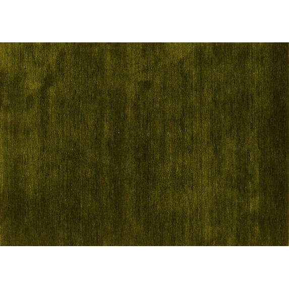 Ahgly Company Machine Washable Indoor Rectangle Abstract Yellow Contemporary Area Rugs, 2' x 5'