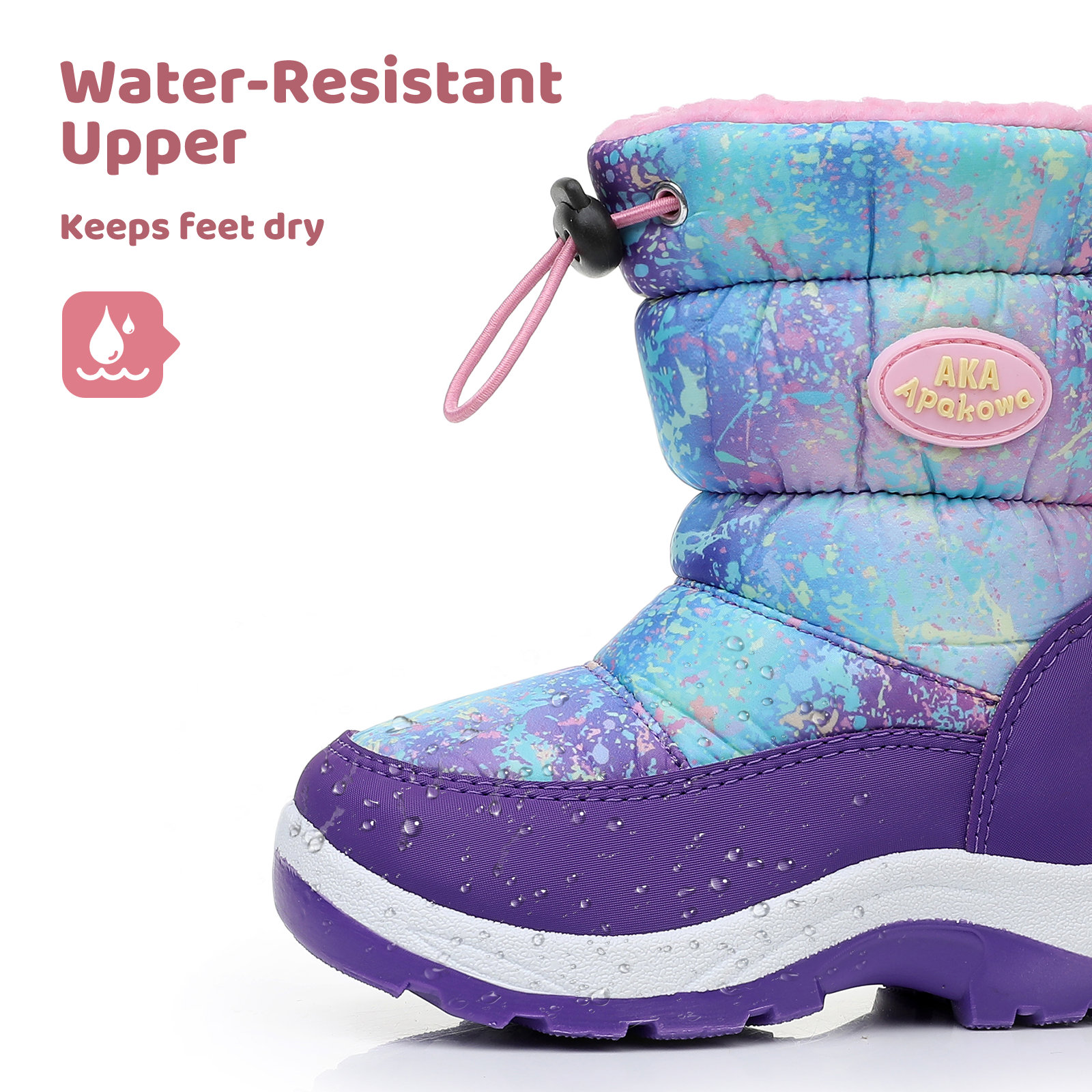 Apakowa Kids' Snow Boots with Side Zipper photo 5