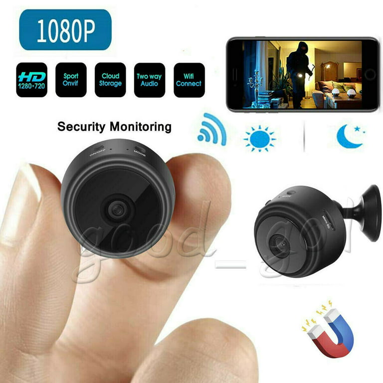 AUPERTO Security Camera Mini Camera Full HD Small Indoor Home Security  Camera Nanny Camera Wireless WiFi Camera (Black) 