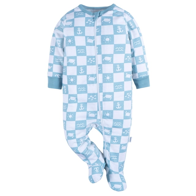 Gerber Essentials mameluco para bebé playa azul algodón seguro body para dormir
