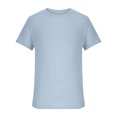 thumbnail image 4 of Homenesgenics Mens Shirts Men Tops T Shirts for Man Men's Summer Solid Round Neck Short Sleeved Knitted T-Shirt Blue L, 4 of 6
