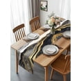 thumbnail image 4 of Burlap Table Runner 90 Inches Long, Gray Marble Abstract Stripe Non-Slip Kitchen Table Runners for Dining Room Everyday Use Party Table Decorations Gold Foil Modern Luxury, 4 of 9
