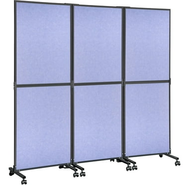 STAWAY Acoustic Room Divider - 72" x 66" Office Partition Panel - Noise Reducing Cubicle Wall with Lockable Wheels - Ideal for Office, Home, Library & School