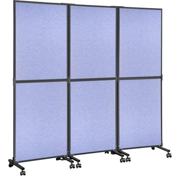 STAWAY Acoustic Room Divider - 72" x 66" Office Partition Panel - Noise Reducing Cubicle Wall with Lockable Wheels - Ideal for Office, Home, Library & School