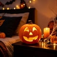 thumbnail image 5 of OANLKGI Halloween Pumpkin Lantern LED Lighted up Pumpkins Decorations Jack O' Lanterns Vintage Tabletop Fall Decor for Indoor or Outdoor Decors Thanksgiving Halloween Party Supplies, 5 of 7