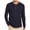 AB454 Dark Blue, variant on Bainana Men'S Long Sleeve Henley Shirts Crew Neck Breathable Lightweight T-Shirt Solid Color Regular Fit Hiking Running Basic Tops Size L