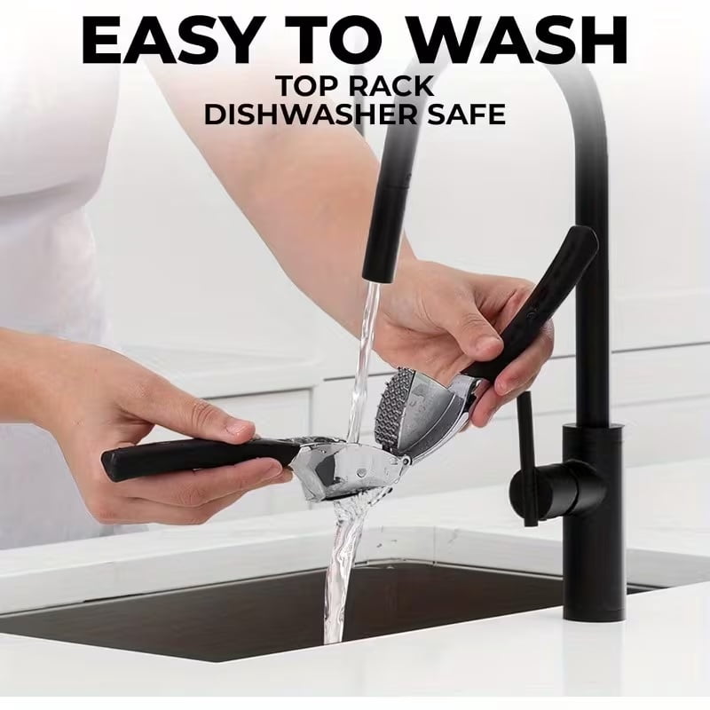 Ergonomic Comfort Grip Garlic Press - Rust-proof garlic chopping tool, an easy-to-clean kitchen essential