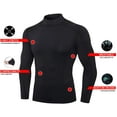 thumbnail image 2 of LANBAOSI Men Mock Turtleneck Compression Shirt Long Sleeve Football Undershirt Male Sports Running Base Layer Workout Tops Size Large, 2 of 7