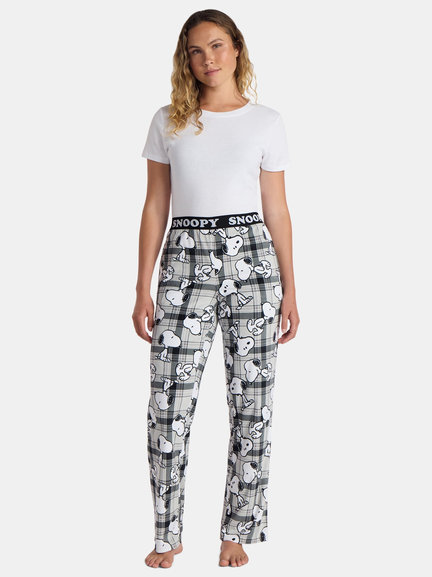 Peanuts Women’s Snoopy Print Velour Sleep Pants, Sizes XS-3X
