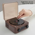 thumbnail image 3 of Retro Record Player Style Bluetooth Speaker with Water Ripple Glow Night Light Time Display Stereo Sound for Bedroom Desktop Studio, 3 of 7