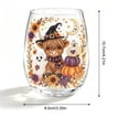 thumbnail image 3 of SLYNSHome Cute Ghost Pumpkin Lantern Print Stemless Wine Glass, Spooky Fall Themed Clear Tumbler, Decorative Drinking Glass For Halloween Cocktail Table Decor & Gift, 3 of 7