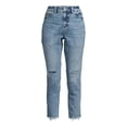 thumbnail image 6 of Time and Tru Women's High Rise Mom Jeans, 27” Inseam, Sizes 2-20, 6 of 7