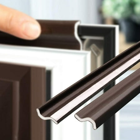 

2m Window Draft Stopper Foam Door Seal Strip Self Adhesive Window Draught Excluder Tape Stuffygreenus Weather Stripping for Doors Windows Glass Gaps (Brown)