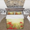 thumbnail image 3 of Designart 'Grunge Background with Red Poppies' Country Duvet Cover Set, 3 of 4