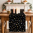 thumbnail image 4 of Black Stars Modern Cotton Linen Table Runner for Dining Kitchen, Yellow White Star Modern Art Wedding Outdoor Party Tablerunners Decoration, Dresser Scarf Coffee Tablecloth Runners 13x36 Inches, 4 of 9