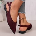 thumbnail image 6 of hopeusnice Knit Pointed Toe Slingback Flat Ballet Flats Women Minimalist Daily Footwear Wine 42, 6 of 9