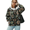 thumbnail image 5 of COEQINE Fashion Sweatshirts Women's Oversized Hoodie with Pockets Mandala Black Print Full Zipper Tops for Women Lightweight Hooded Jacket Fall Outfits Casual Wear, XL, 5 of 7