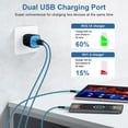 thumbnail image 6 of Type C Charger Fast Charging, 2.1A Dual Port Wall Charger Block with 2Pack USB C Charging Cable 10FT, UCB C Block Type C Block Brick Cube Power Base Charger Adapter Plug Compatible for Android,Blue, 6 of 8