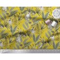 thumbnail image 2 of Soimoi Modal Satin Fabric Leaves & Lemur Animal Print Fabric by Yard 42 Inch Wide, 2 of 3