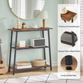 thumbnail image 6 of 30" Narrow Console Table, 3-Tier Small Entryway Table with Storage Shelves, Behind Couch Sofa Table, Hallway Table for Entryway, Foyer, Hallway, Living Room, Rustic Brown and Black, 6 of 7