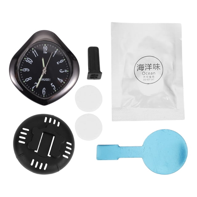 Reloj de Coche Único Bargains Placa Negra, Reloj Digital Negro para Coche Gota de Agua Metal, Vidrio, ABS 1.85"x1.69"x0.39" 1 Juego