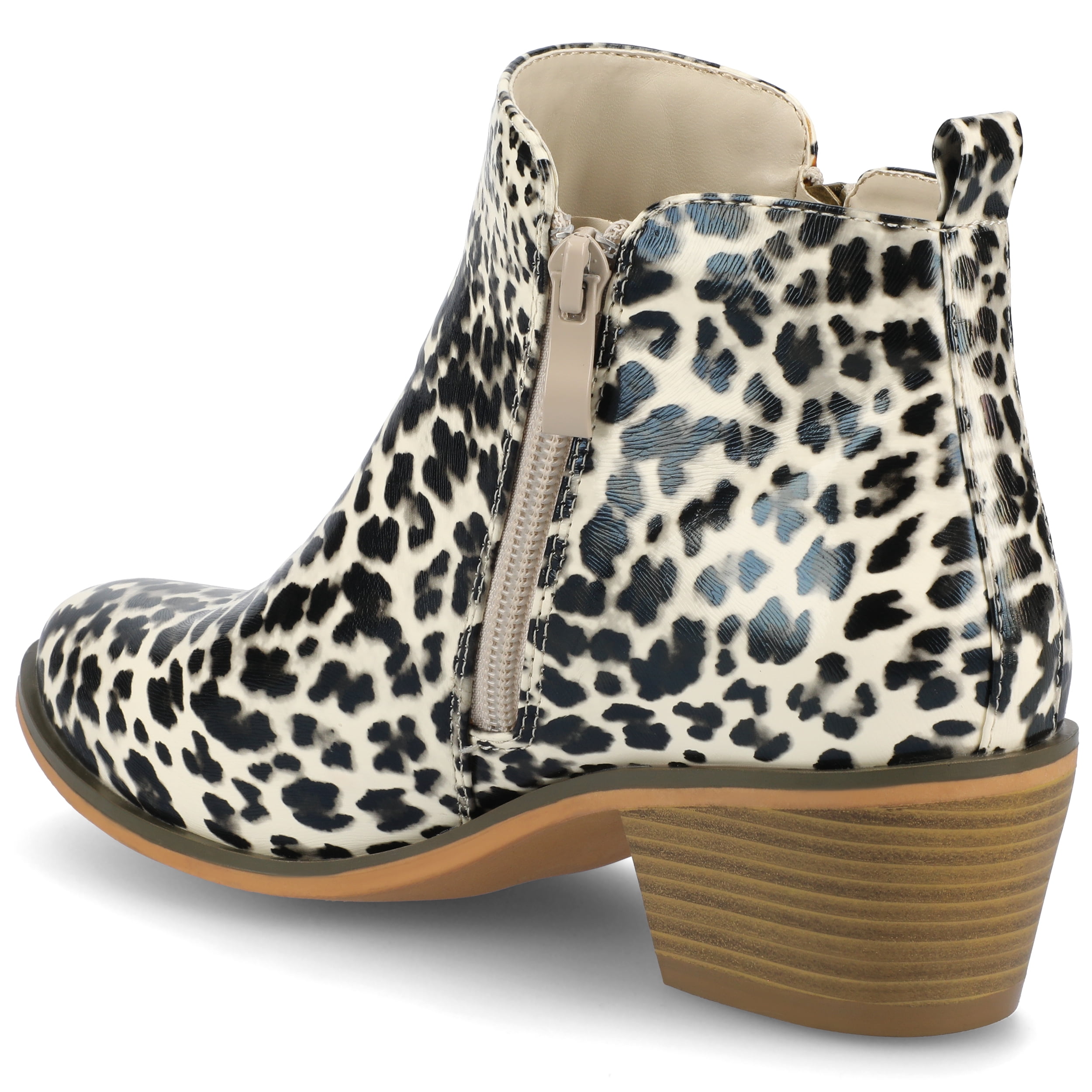 Journee Womens Rebel Outside Zip Stacked Heel Booties