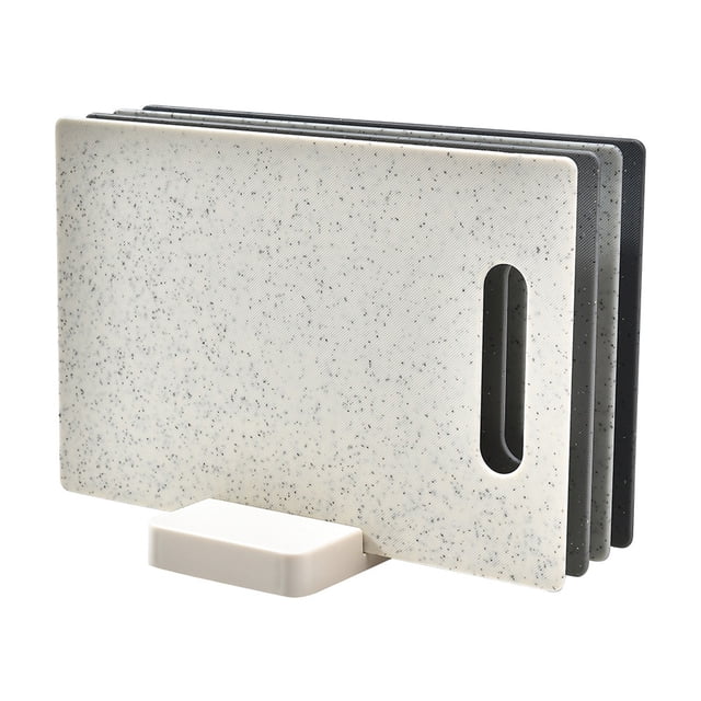 EGNMCR Kitchen Gadgets, Kitchen Accessories Kitchen Plastic Cutting Board Is Dishwasher Safe - Extra Large Cutting Board - With Grooved-easy-grip Handles - Non-slip - With Storage Rack Cutting Boards