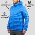 thumbnail image 4 of Forclaz Trek 100, 23°F Real Down Packable Puffer Backpacking Jacket, Men's, Blue, 2XL, 4 of 11