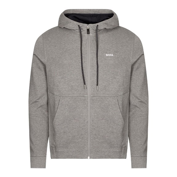 Hugo Boss Men's Cotton Saggy Gray Full Zip Hoodie Sweatshirt