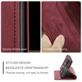 thumbnail image 7 of Dteck for iPhone 15 Pro Max Wallet Case with RFID Blocking Credit Card Holder,PU Leather Folio Flip Kickstand Protective Shockproof Cover Women Men for iPhone 15 Pro Max Phone Case,Red, 7 of 7