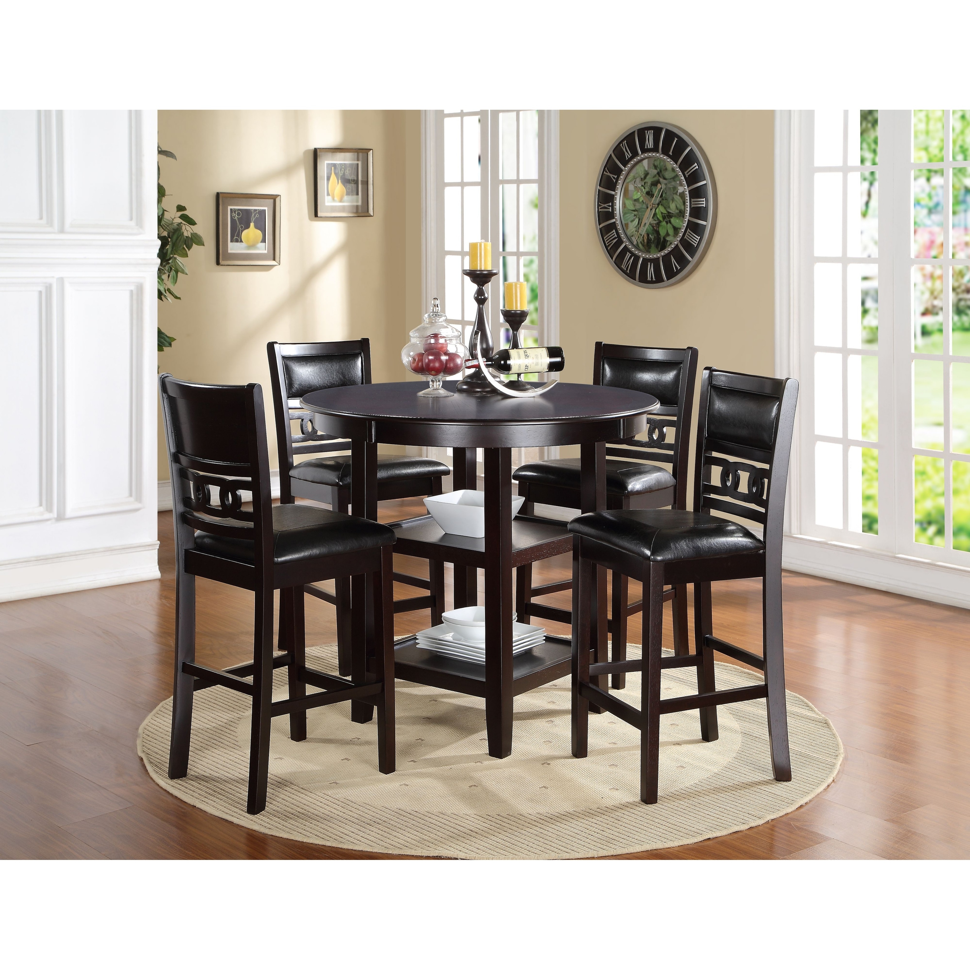 New Classic Home Gia 5pc Counter Dining Set w/ 42inch Table & 4