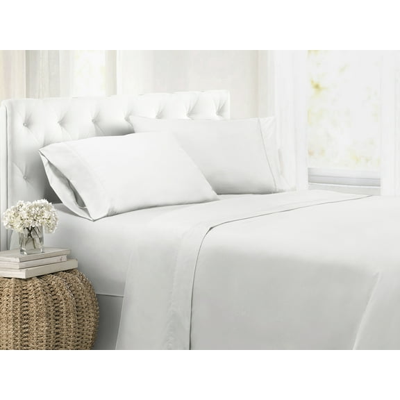 Swift Home Modern Ultra Soft 3-Piece White Easy Fit Microfiber Sheet Set, Twin