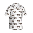 thumbnail image 2 of Uemuo Dachshund Dog Puppy Printed Regular Fit Short Sleeve Casual Hawaiian Shirt for Men,Aloha shirt,Tropical shirt,Floral print shirt,Vacation Beach shirt-Small, 2 of 9