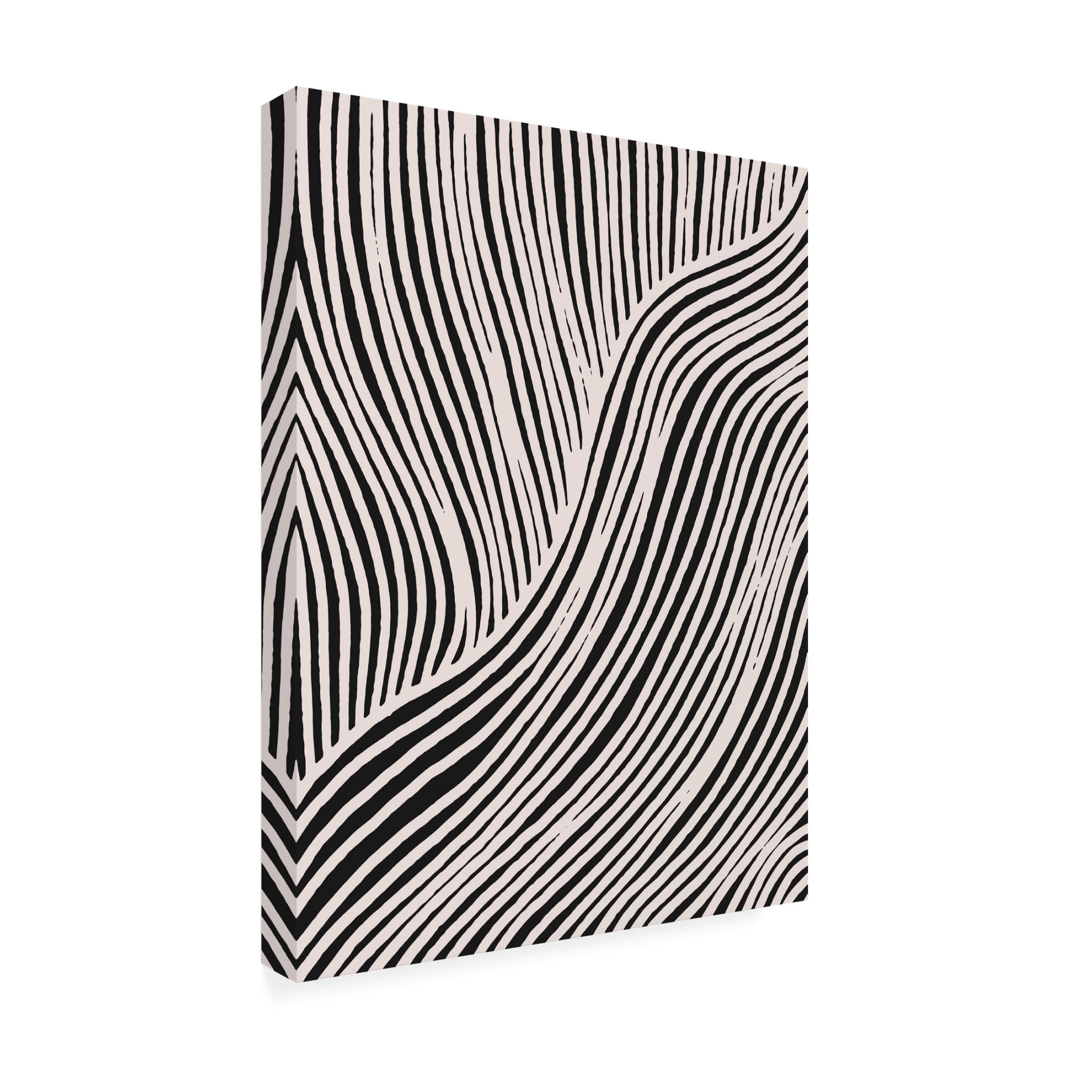 Canvas Wall Art - Treechild 'Beige Wave Pattern' Wall Art for Living Room, Bedroom, or Office D?cor by Trademark Fine Art - 18 x 24 Inches