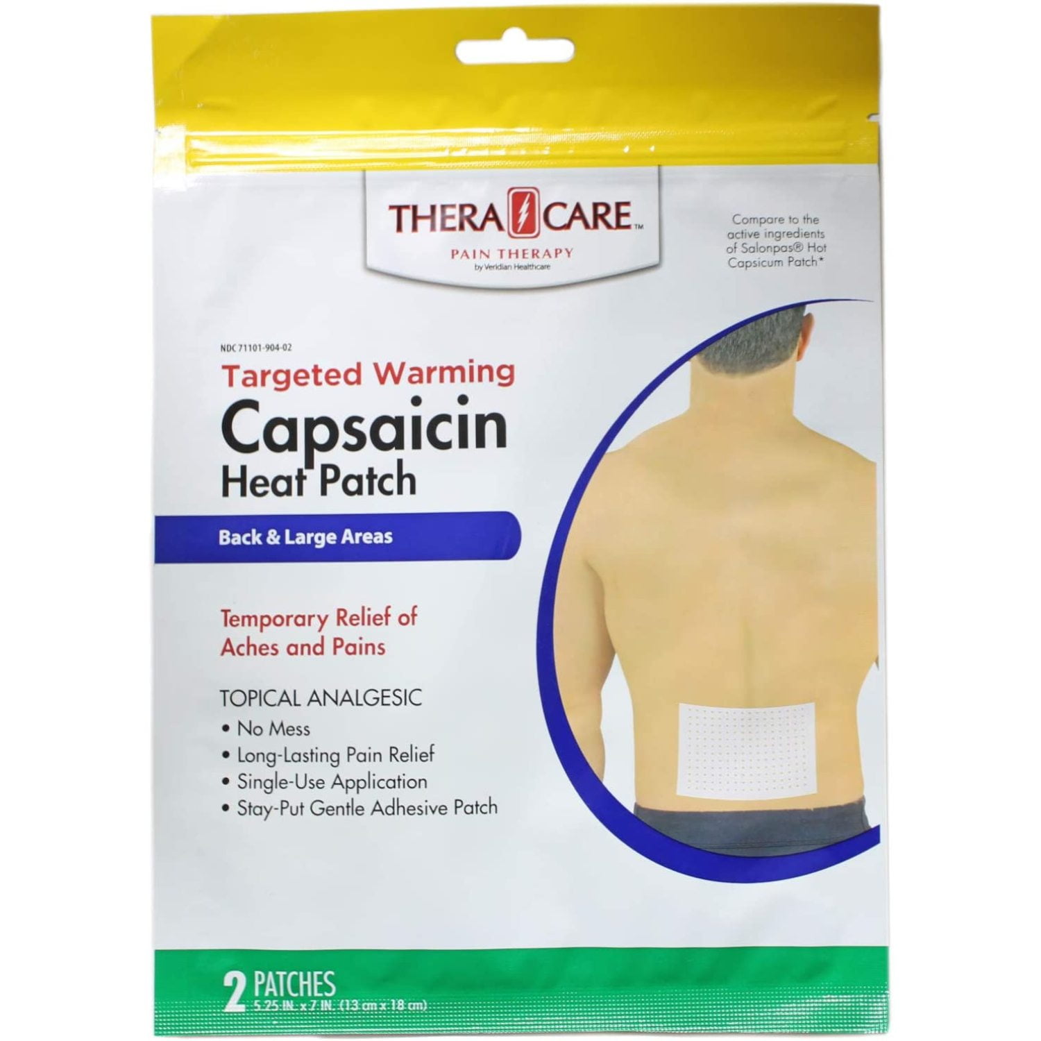 Thera Care Capsicum Hot Patch, 2 Count (Value Pack of 5), Deep