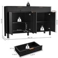 thumbnail image 3 of 55" Fluted Buffet Cabinet, Black Sideboard Buffet Cabinet with Storage &Drawers&Shelves, 3 of 6