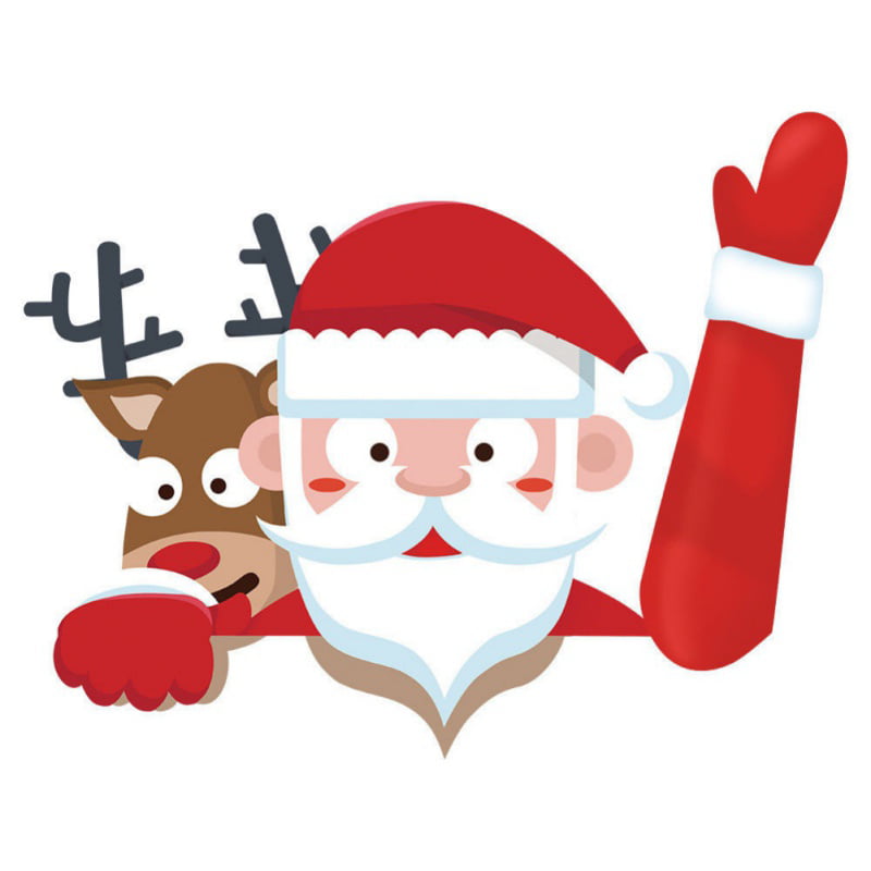 Merry Christmas Car Stickers Wiper Santa Claus Snowman Elk Window Decals Decor 